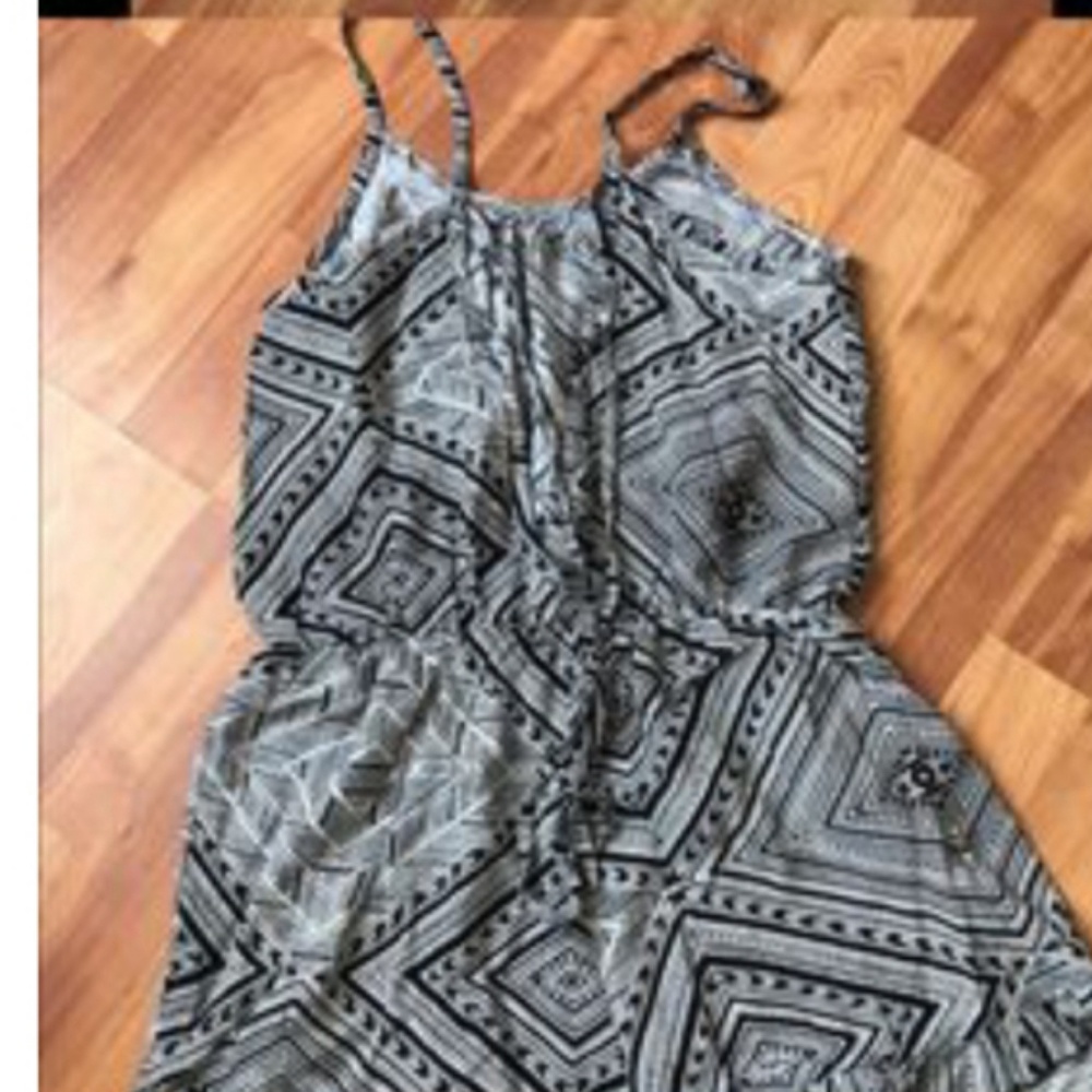 Copper Key Black and White Romper